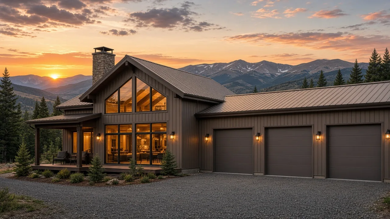 Design inspiration: home and garage exterior with separate vehicle openings
