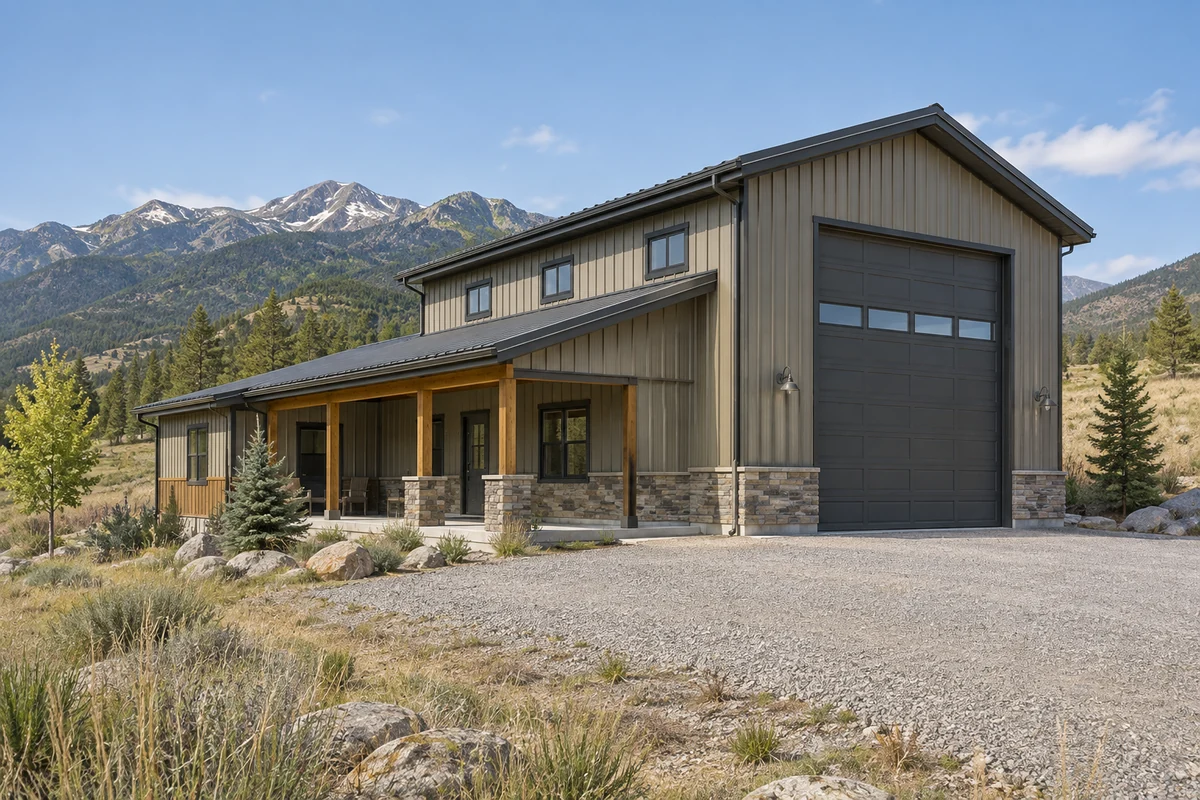 Design inspiration: rV garage with a tall overhead door and a sheltered timber entrance.